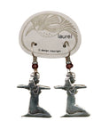 Vintage Laurel Burch Kneeling Isis Silver-Plate Earrings