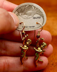 Vintage Laurel Burch Large Cherub Gold-Plate Earrings