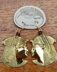 Vintage Laurel Burch Large Isis Gold-Plated Earrings