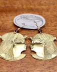Vintage Laurel Burch Large Isis Gold-Plated Earrings
