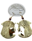Vintage Laurel Burch Large Isis Gold-Plated Earrings