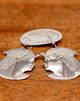 Vintage Laurel Burch Large Isis Silver-Plate Earrings