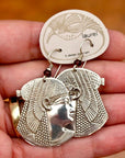 Vintage Laurel Burch Large Isis Silver-Plate Earrings
