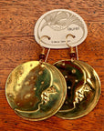 Vintage Laurel Burch Large Moonface Gold-Plate Earrings