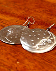 Vintage Laurel Burch Large Moonface Silver-Plate Earrings