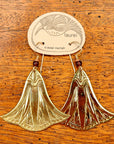 Vintage Laurel Burch Large Papyrus Gold-Plate Earrings