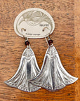 Vintage Laurel Burch Large Papyrus Silver-Plate Earrings