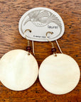 Vintage Laurel Burch Medium Bone Gold-Plate Dangles