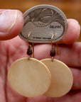 Vintage Laurel Burch Medium Bone Gold-Plate Dangles