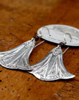 Vintage Laurel Burch Medium Nefertiti's Lotus Silver-Plate Earrings