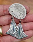 Vintage Laurel Burch Medium Nefertiti's Lotus Silver-Plate Earrings