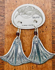 Vintage Laurel Burch Medium Nefertiti's Lotus Silver-Plate Earrings
