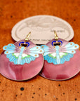 Vintage Laurel Burch Moth Earrings - Eggplant and Gold-Vermeil