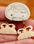 Vintage Laurel Burch Moth Gold-Plate Earrings