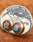 Vintage Laurel Burch Orange Lotus Gold-Vermeil Studs