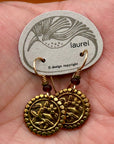 Vintage Laurel Burch Parrot Gold-Plate Earrings