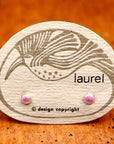 Vintage Laurel Burch Pink Enamel Gold-Vermeil Studs