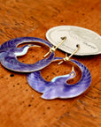 Vintage Laurel Burch Purple Arched Crane Gold-Vermeil Earrings