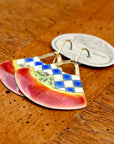 Vintage Laurel Burch Red Handbag Gold-Vermeil Earrings