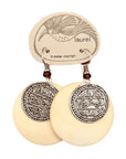 Vintage Laurel Burch Runic Bone Silver-Plate Dangles