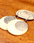 Vintage Laurel Burch Runic Bone Silver-Plate Dangles