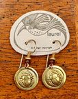 Vintage Laurel Burch Scarab Gold Plate Earrings