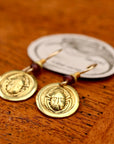 Vintage Laurel Burch Scarab Gold Plate Earrings