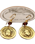 Vintage Laurel Burch Scarab Gold Plate Earrings