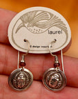 Vintage Laurel Burch Scarab Silver Plate Earrings