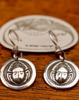 Vintage Laurel Burch Scarab Silver Plate Earrings