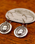 Vintage Laurel Burch Scarab Silver Plate Earrings