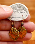 Vintage Laurel Burch Scrollwork Gold-Plate Earrings