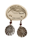 Vintage Laurel Burch Seashell Silver-Plate Earrings