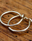 Vintage Laurel Burch Simple Hoop Silver Earrings