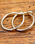 Vintage Laurel Burch Simple Hoop Silver Earrings