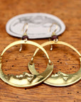 Vintage Laurel Burch Small Articulating Moon Gold-Plate Earrings