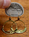 Vintage Laurel Burch Small Articulating Moon Gold-Plate Earrings