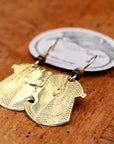 Vintage Laurel Burch Small Isis Gold-Plate Earrings