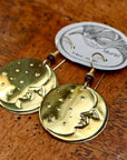 Vintage Laurel Burch Small Moonface Gold-Plate Earrings