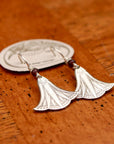 Vintage Laurel Burch Small Nefertiti's Lotus Earring, Silver Plated