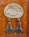Vintage Laurel Burch Small Nefertiti's Lotus Earring, Silver Plated