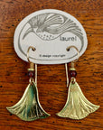 Vintage Laurel Burch Small Nefertiti's Lotus Gold-Plate Earrings