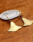 Vintage Laurel Burch Small Nefertiti's Lotus Gold-Plate Earrings