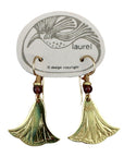 Vintage Laurel Burch Small Nefertiti's Lotus Gold-Plate Earrings