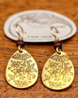 Vintage Laurel Burch Spring Flowers Gold-Plate Earrings