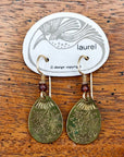 Vintage Laurel Burch Spring Flowers Gold-Plate Earrings