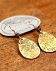 Vintage Laurel Burch Spring Flowers Gold-Plate Earrings