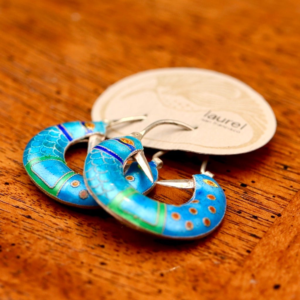 Vintage Laurel Burch Stylized Bird Silver Earrings Museum of Jewelry