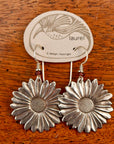 Vintage Laurel Burch Sunflower Silver-Plate Earrings