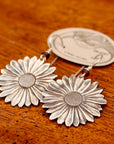 Vintage Laurel Burch Sunflower Silver-Plate Earrings